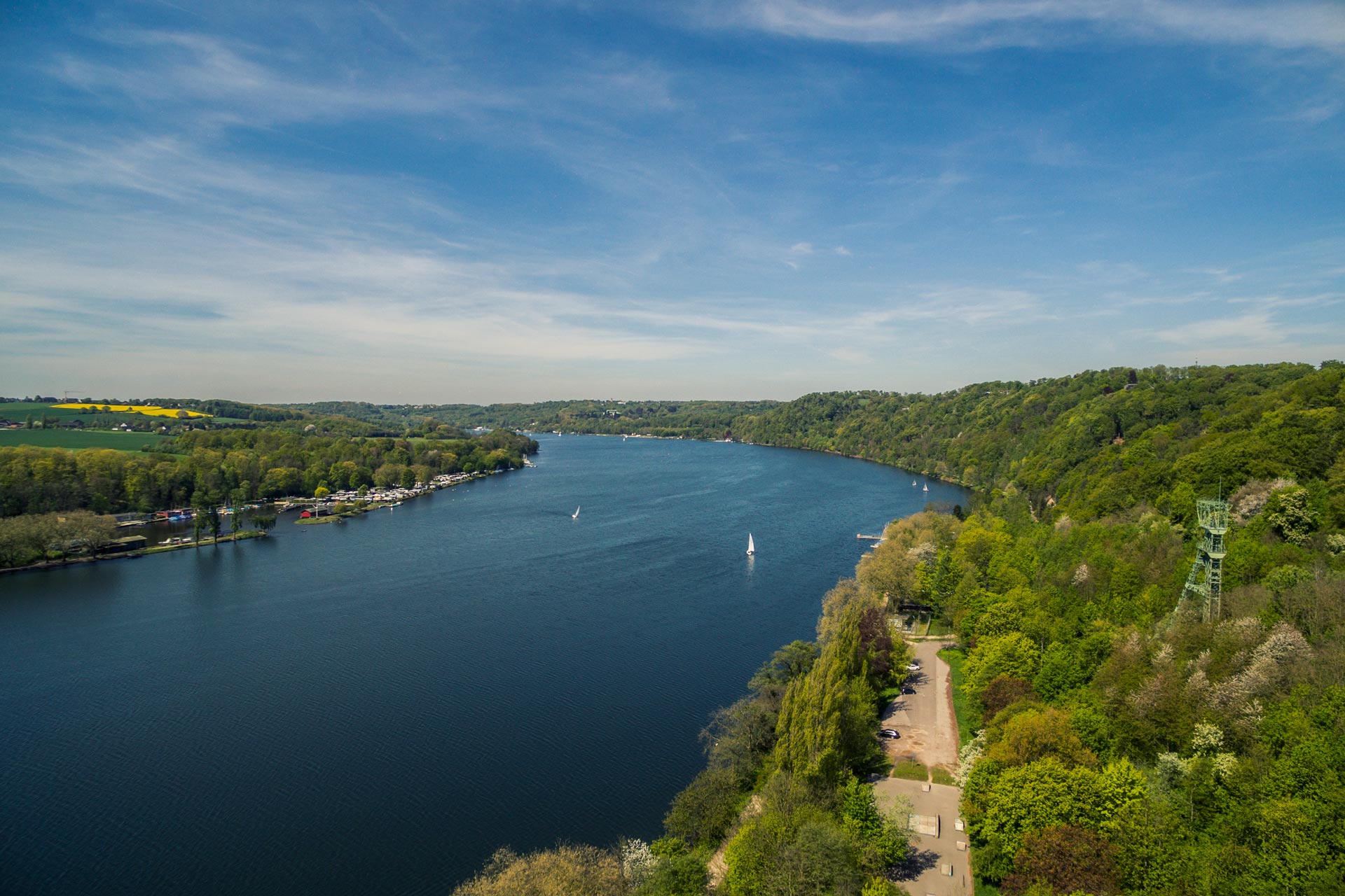 Luftbild von der Ruhr in Bochum